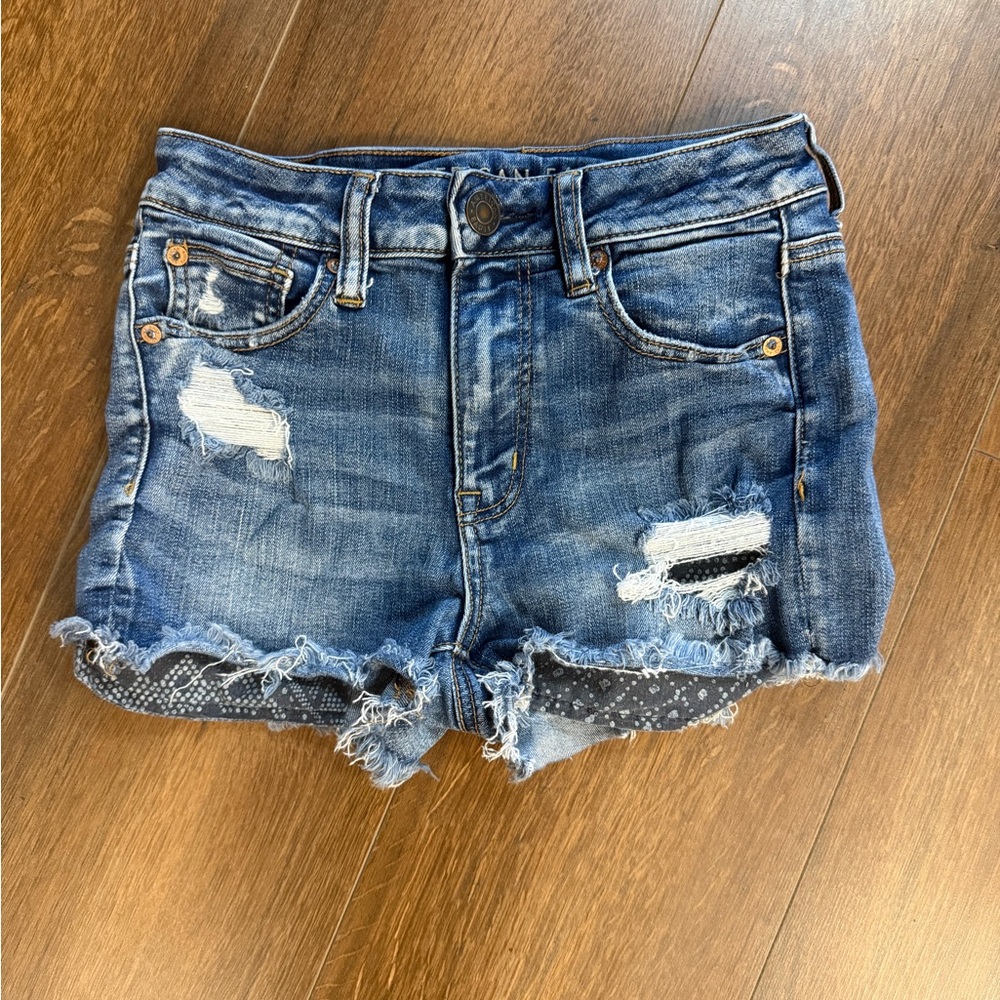 American Eagle Outfitters Ripped Blue Jean Shorts